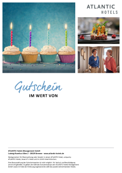 Gutscheinhintergrund Wertgutschein ATLANTIC Hotels Geburtstag